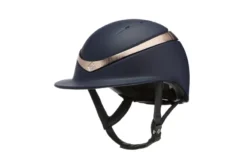 Charles Owen Halo Luxe Hat Wide Peak With MIPS - Navy/Rose Gold