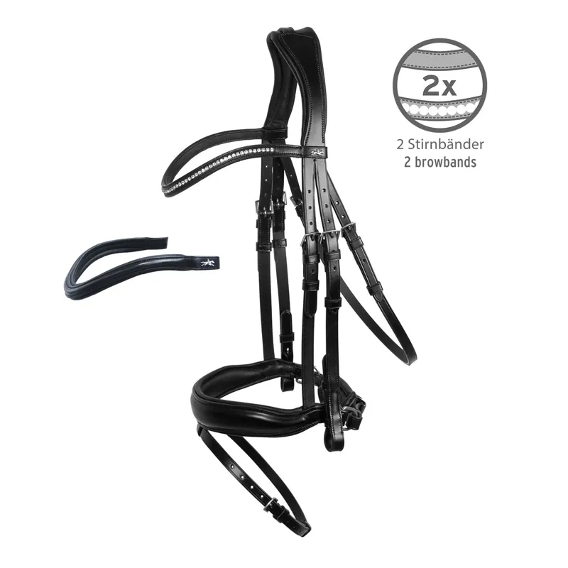 Schockemohle Stanford Wide Bridle Black-Silver 4 Schockemohle Stanford Wide Bridle Black-Silver - Image 2