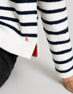 Joules Seagate Chenille Hoody - Navy Cream -Equestrian Related 220161 NAVCRMSTP 3