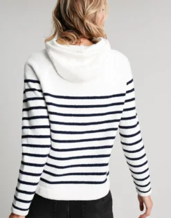 Joules Seagate Chenille Hoody - Navy Cream -Equestrian Related 220161 NAVCRMSTP 5