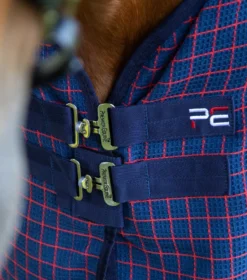 Premier Equine 3D Waffle Cooler Rug Navy -Equestrian Related 3D Waffle Cooler Navy Check 3