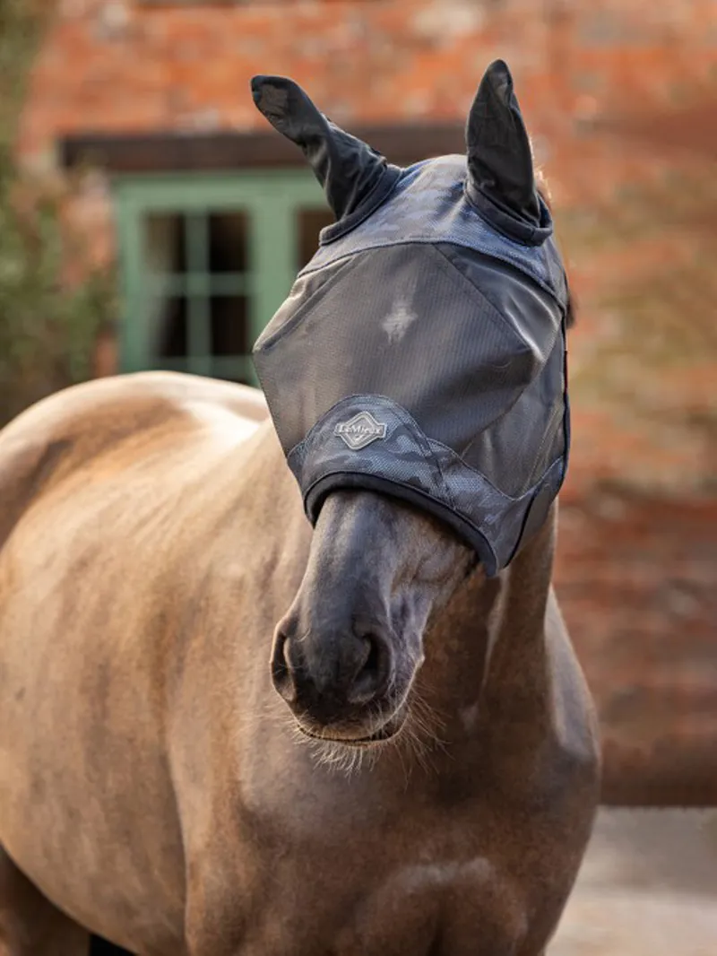 LeMieux Visor-Tek Half Fly Mask Camo Blue 4 LeMieux Visor-Tek Half Fly Mask Camo Blue - Image 2