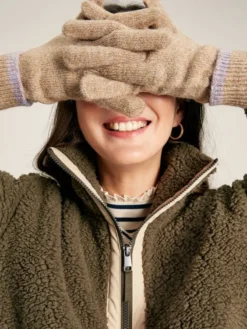 Joules Women's Eloise Knitted Glove - Oat Marl -Equestrian Related 589164s5