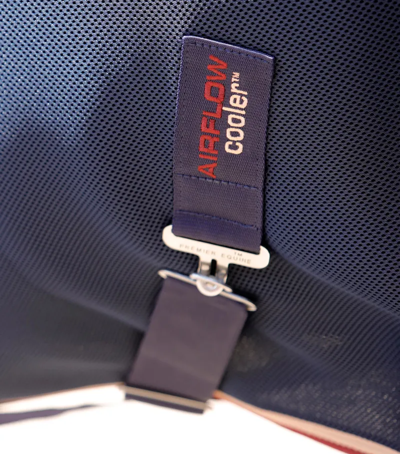 Premier Equine Airflow Cooler Rug Navy 7 Premier Equine Airflow Cooler Rug Navy - Image 5