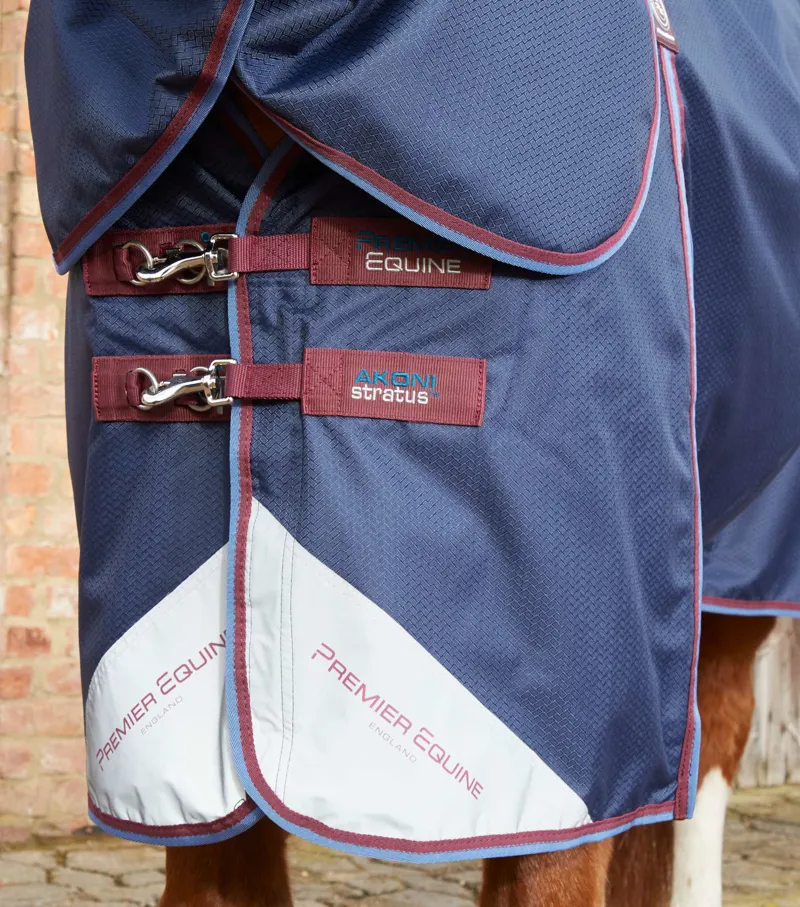 Premier Equine Akoni 0g Turnout With Classic Neck Cover Navy 4 Premier Equine Akoni 0g Turnout With Classic Neck Cover Navy - Image 2