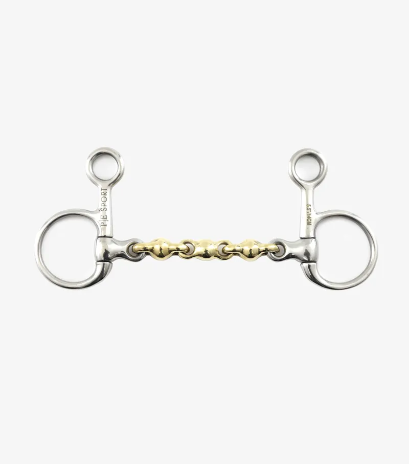 Premier Equine Brass Alloy Hanging Cheek With Waterford Mouth 3 Premier Equine Brass Alloy Hanging Cheek With Waterford Mouth