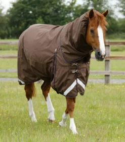 Premier Equine Buster 400g Turnout Rug With Snug-Fit Neck Cover Brown