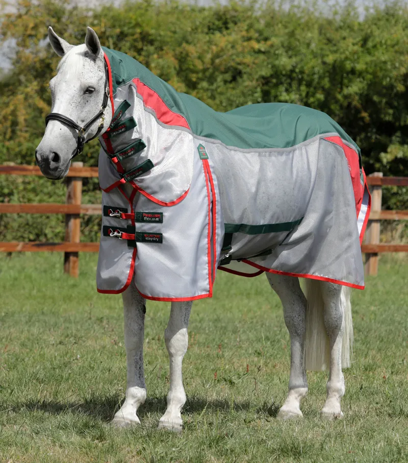 Premier Equine Buster Stay-Dry Super Lite Fly Rug With Surcingles Green 3 Premier Equine Buster Stay-Dry Super Lite Fly Rug With Surcingles Green
