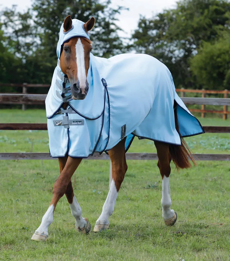 Premier Equine Buster Sweet Itch Fly Rug With Surcingles Blue 3 Premier Equine Buster Sweet Itch Fly Rug With Surcingles Blue