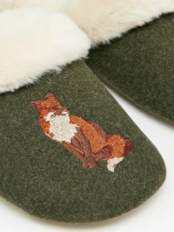 Joules Women's Slippet Luxe Mule Slipper - Heritage Green -Equestrian Related C48395s3