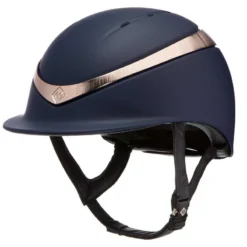 Charles Owen Halo Hat Navy Matt / Rose Gold
