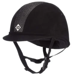 Charles Owen YR8 Sparkly Centre Children's Velvet Riding Hat Black