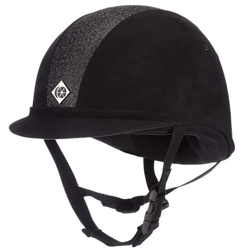 Charles Owen YR8 Sparkly Centre Children's Velvet Riding Hat Black 3 Charles Owen YR8 Sparkly Centre Children's Velvet Riding Hat Black