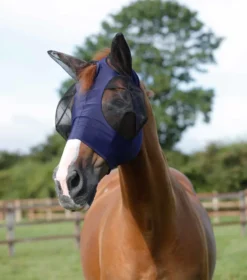 Premier Equine Comfort Tech Lycra Fly Mask Navy