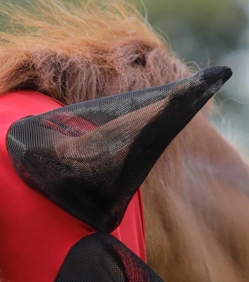 Premier Equine Comfort Tech Lycra Fly Mask Red 4 Premier Equine Comfort Tech Lycra Fly Mask Red - Image 2