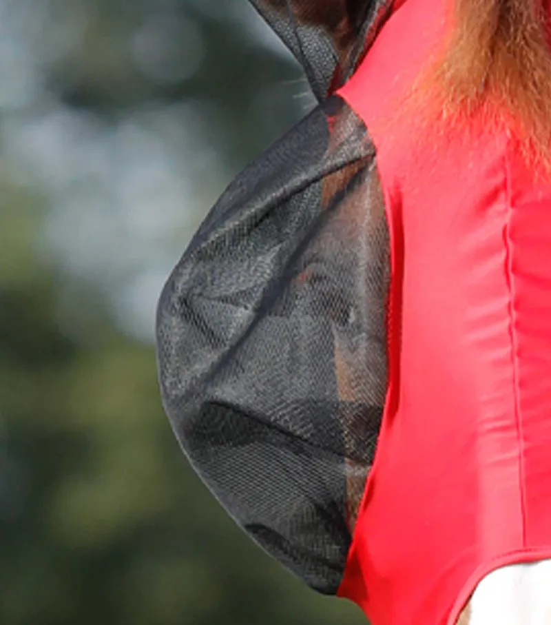 Premier Equine Comfort Tech Lycra Fly Mask Red 8 Premier Equine Comfort Tech Lycra Fly Mask Red - Image 6