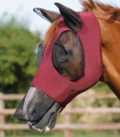 Premier Equine Comfort Tech Xtra Lycra Fly Mask Wine