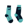 Mark Todd Kids Socks In Navy/Aqua -Equestrian Related EQUINE MarkTodd K Socks NavyAqua