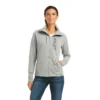 Ariat Women's Team Logo Full Zip Sweatshirt Heather Grey -Equestrian Related F21 WMS ENGL 10037614 front