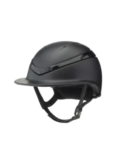 Charles Owen Halo Luxe Hat Black Matt / Black Gloss Wide Peak