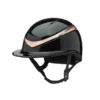 Charles Owen Halo Luxe Hat Black Gloss / Rose Gold Wide Peak -Equestrian Related Halo20Luxe20Black20Gloss Rose20Gold