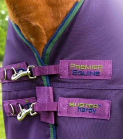 Premier Equine Buster Hardy 100g Half Neck Turnout Rug Purple -Equestrian Related Hardy Purple 3