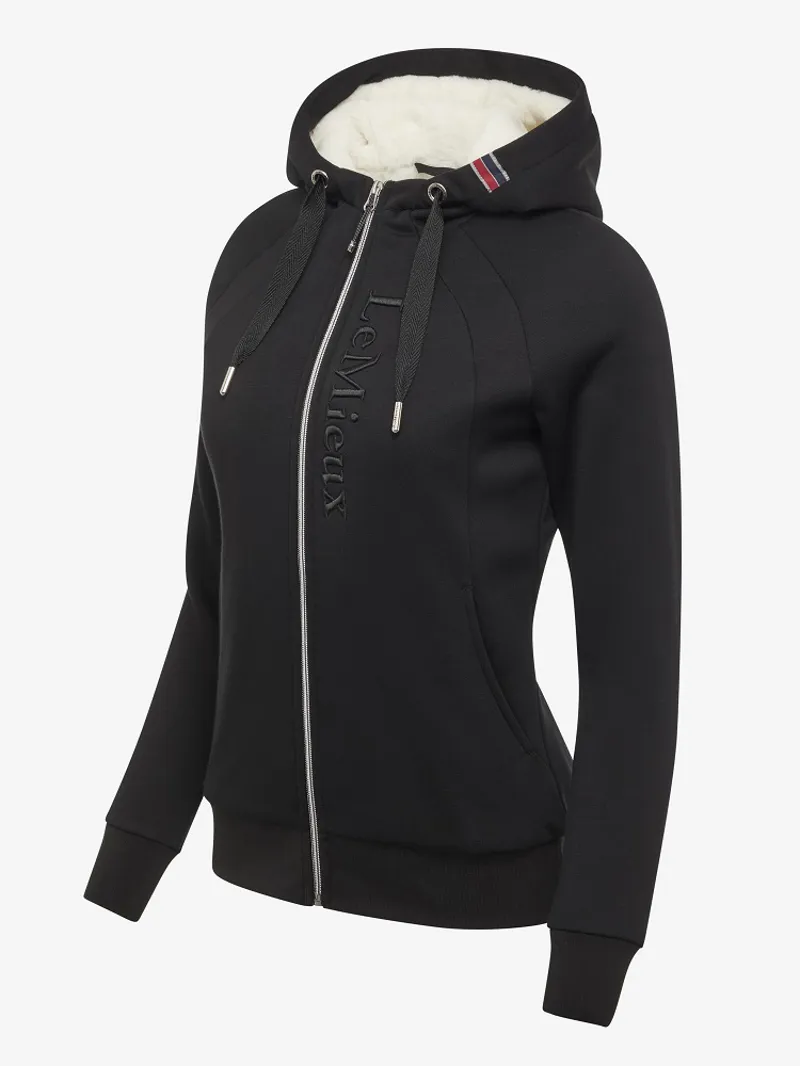 LeMieux Ladies Elite Sherpa Lined Zip Through Hoodie Black 4 LeMieux Ladies Elite Sherpa Lined Zip Through Hoodie Black - Image 2