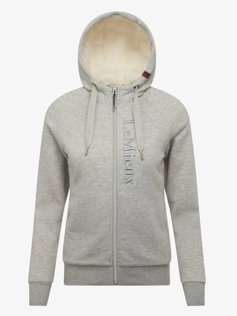 LeMieux Ladies Elite Sherpa Lined Zip Through Hoodie Grey Marl 3 LeMieux Ladies Elite Sherpa Lined Zip Through Hoodie Grey Marl