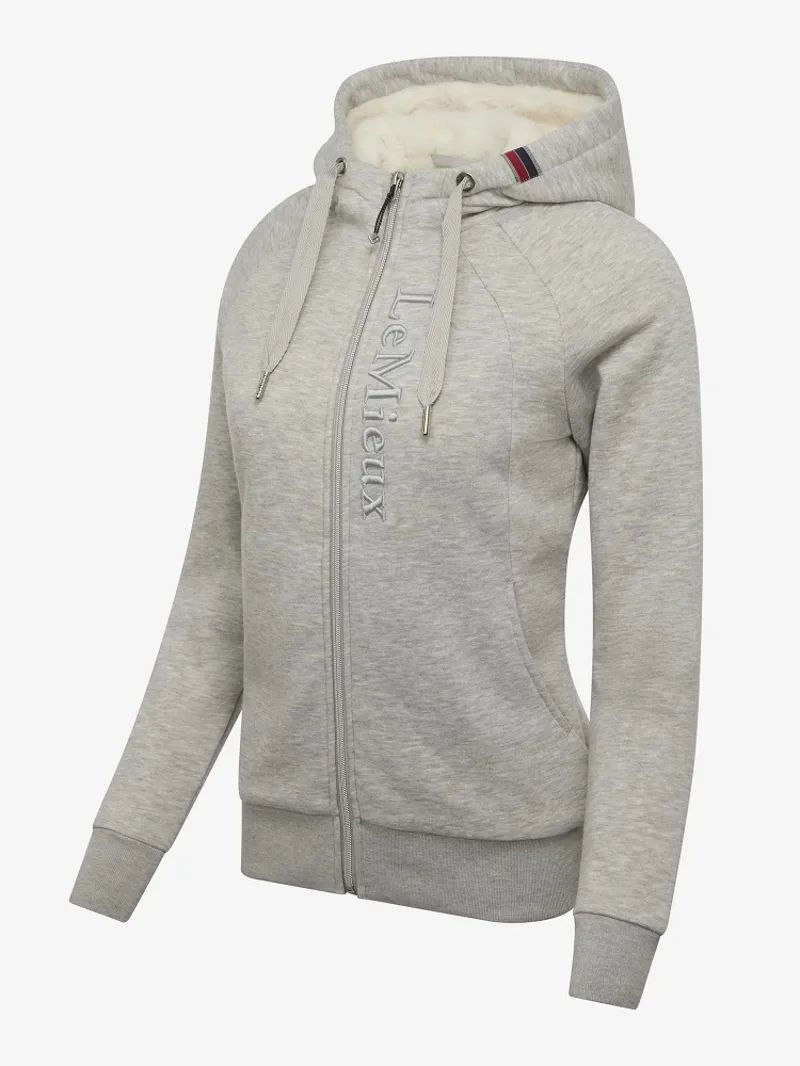 LeMieux Ladies Elite Sherpa Lined Zip Through Hoodie Grey Marl 4 LeMieux Ladies Elite Sherpa Lined Zip Through Hoodie Grey Marl - Image 2