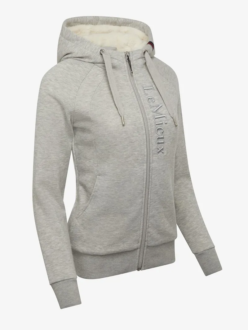 LeMieux Ladies Elite Sherpa Lined Zip Through Hoodie Grey Marl 5 LeMieux Ladies Elite Sherpa Lined Zip Through Hoodie Grey Marl - Image 3