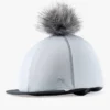 Premier Equine Jersey Hat Silk With Faux Fur Pom Pom White -Equestrian Related Jersey Hat Silk with Faux Fur Pom Pom White 1
