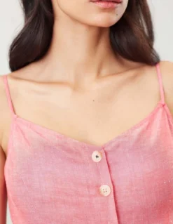 Joules Abby Solid Button Through Strappy Dress Red White -Equestrian Related Joules Abby Solid Womens Button Through Strappy Dress 6