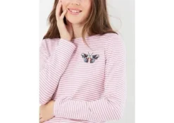 Joules Harbour Embroidered Jersey Top Butterfly Embroidery Stripe -Equestrian Related Joules Harbour Embroidered Jersey Top 10