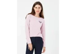 Joules Harbour Embroidered Jersey Top Butterfly Embroidery Stripe