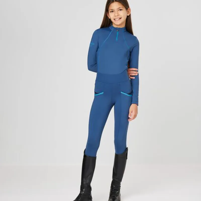 LeMieux Young Rider Pull On Riding Tights - Atlantic 5 LeMieux Young Rider Pull On Riding Tights - Atlantic - Image 3