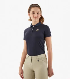Premier Equine Junior Unisex Riding Polo Shirt Navy