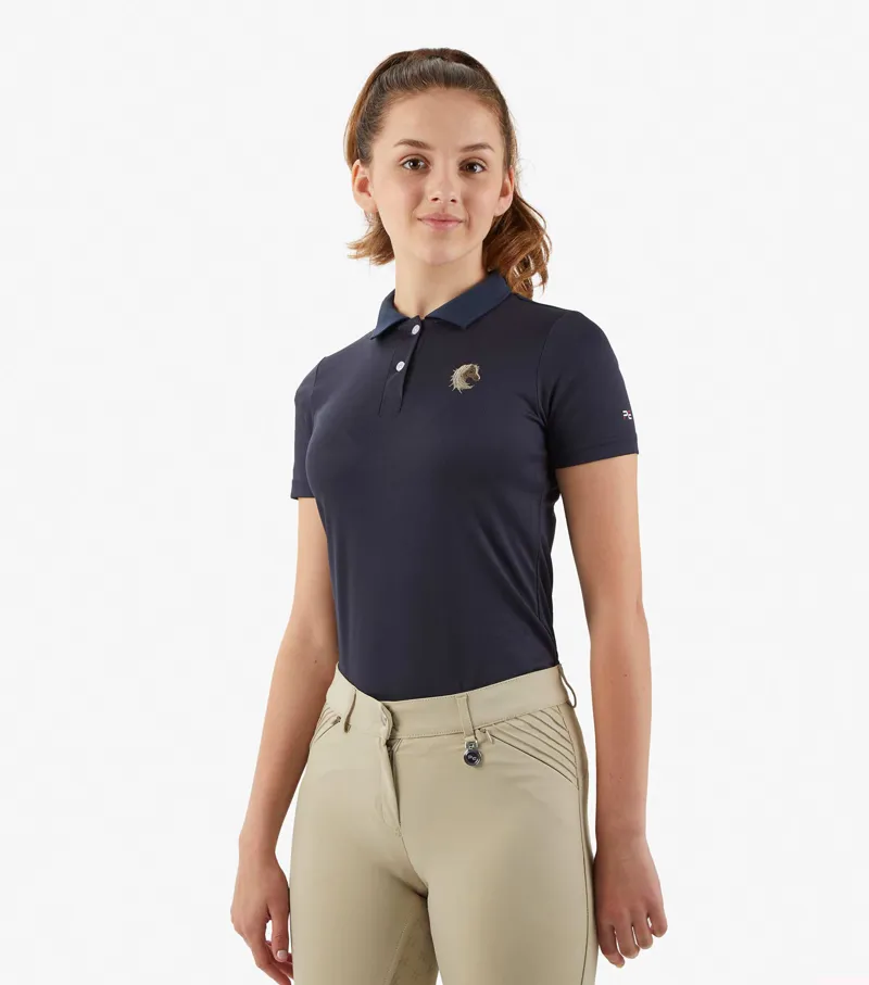 Premier Equine Junior Unisex Riding Polo Shirt Navy 3 Premier Equine Junior Unisex Riding Polo Shirt Navy