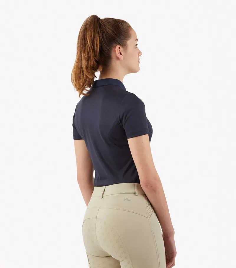 Premier Equine Junior Unisex Riding Polo Shirt Navy 4 Premier Equine Junior Unisex Riding Polo Shirt Navy - Image 2