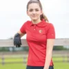 Premier Equine Junior Unisex Riding Polo Shirt Red