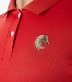 Premier Equine Junior Unisex Riding Polo Shirt Red -Equestrian Related Kids Unisex Pro Polo Shirt Red 5