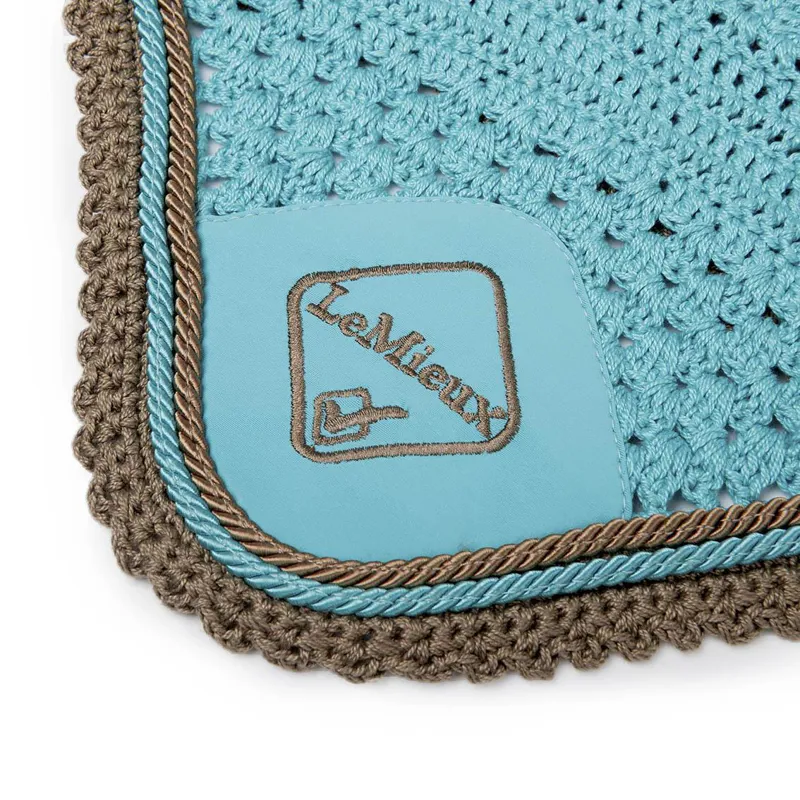 LeMieux Classic Lycra Fly Hood Azure 4 LeMieux Classic Lycra Fly Hood Azure - Image 2