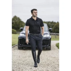 LeMieux Elite Mens Polo Shirt Black -Equestrian Related LeMieux Elite Mens Polo Shirt Black 2