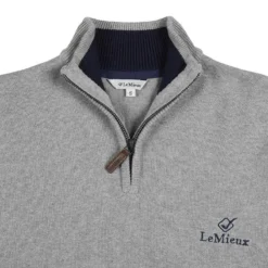 LeMieux Mens Jumper Grey 11 LeMieux Mens Jumper Grey -Equestrian Related LeMieux Monsieur Mens Crew Jumper Grey 6