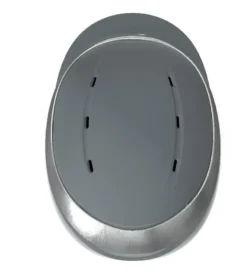 Charles Owen My Halo CX Custom Hat - Grey Matt / Grey Gloss / Platinum Diamond Halo -Equestrian Related MY HALO CX CUSTOM HAT GREY PLATINUM WITH CRYSTAL LOGO 4