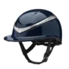 Charles Owen Halo Luxe Hat Navy Gloss / Platinum Wide Peak -Equestrian Related Navy Gloss Platinum Luxe 400x400 1