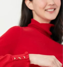 Joules Orianna Roll Neck Jumper - Red -Equestrian Related Orianna202