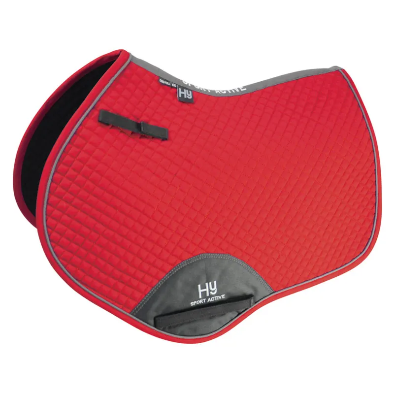 Hy Sport Active Close Contact Saddle Pad In Rosette Red 3 Hy Sport Active Close Contact Saddle Pad In Rosette Red