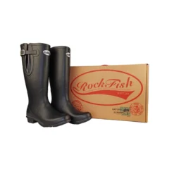 Rockfish Classic Adjustable Calf Tall Matt Wellington - Black -Equestrian Related PR 20060 Rockfish Mens Classic Adjustable Calf Tall Matt Wellington 01