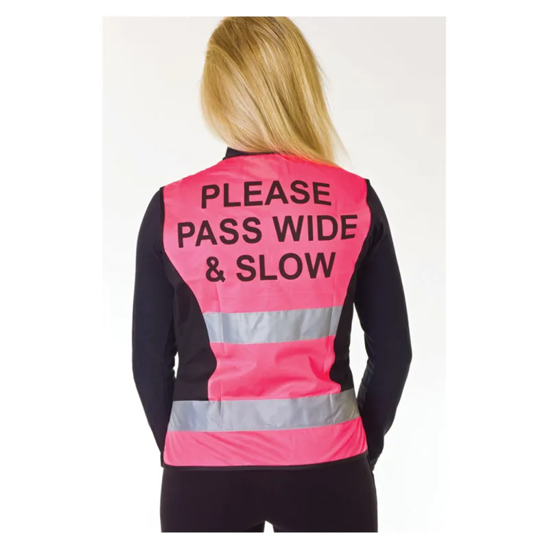 Hy Viz Please Pass Wide And Slow Waistcoat In Pink/Black 3 Hy Viz Please Pass Wide And Slow Waistcoat In Pink/Black