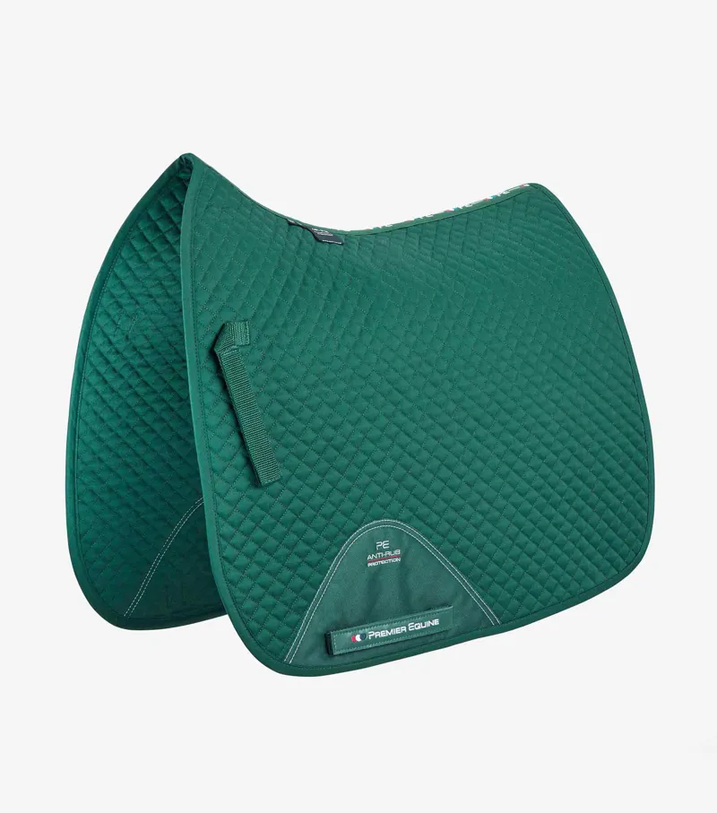 Premier Equine Plain Cotton Saddle Pad - Dressage Square Green 3 Premier Equine Plain Cotton Saddle Pad - Dressage Square Green